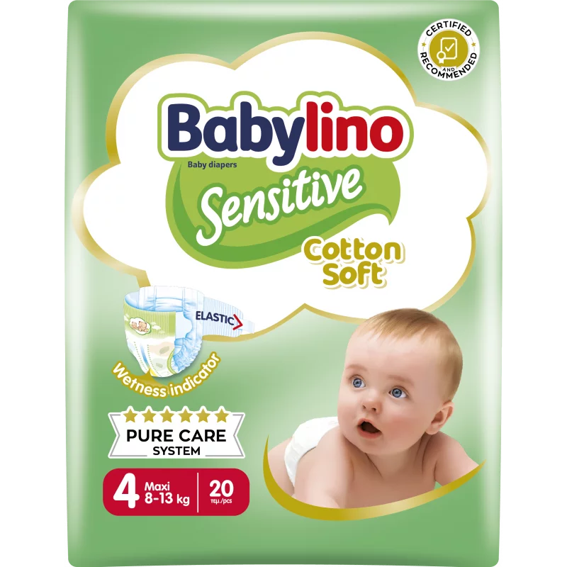 Pannolini taglia 4 Babylino Sensitive - Da 8 a 13 kg