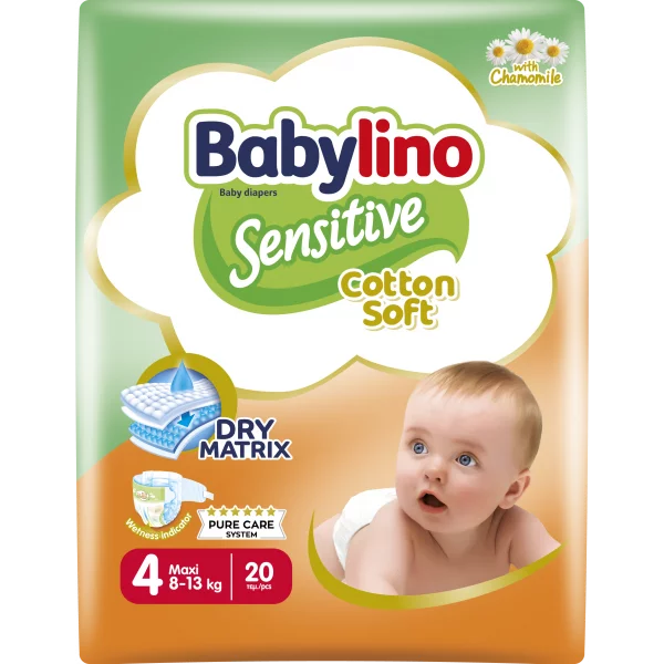 Pannolini taglia 4 Babylino Sensitive - Da 8 a 13 Kg