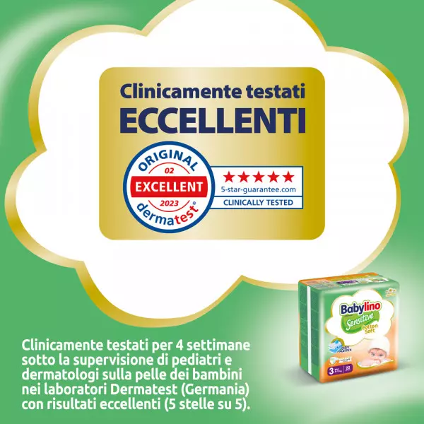 Babylino Sensitive: Taglia 3 - da 4 a 9 Kg.